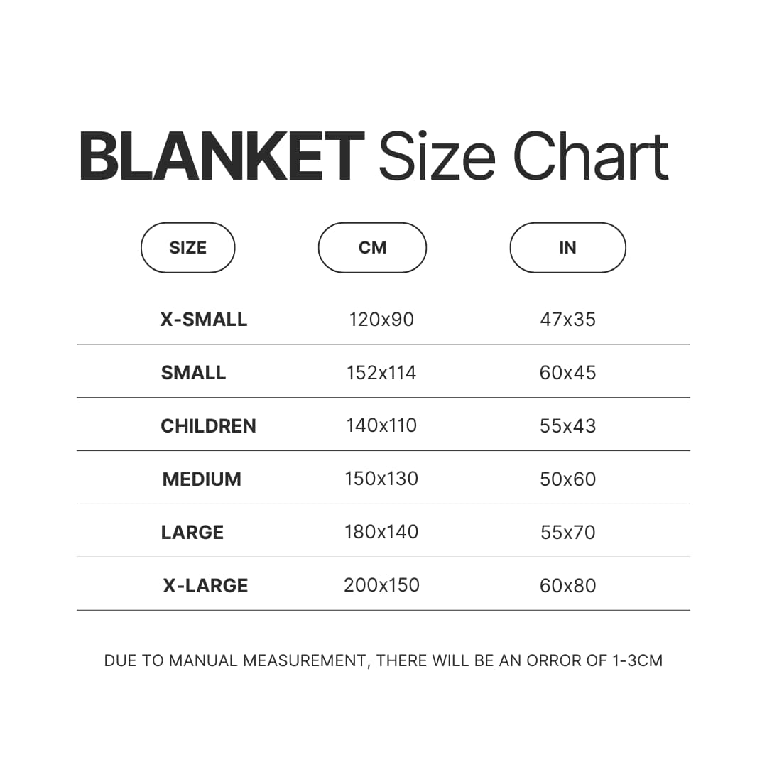 Blanket Size Chart - 311 Band Store