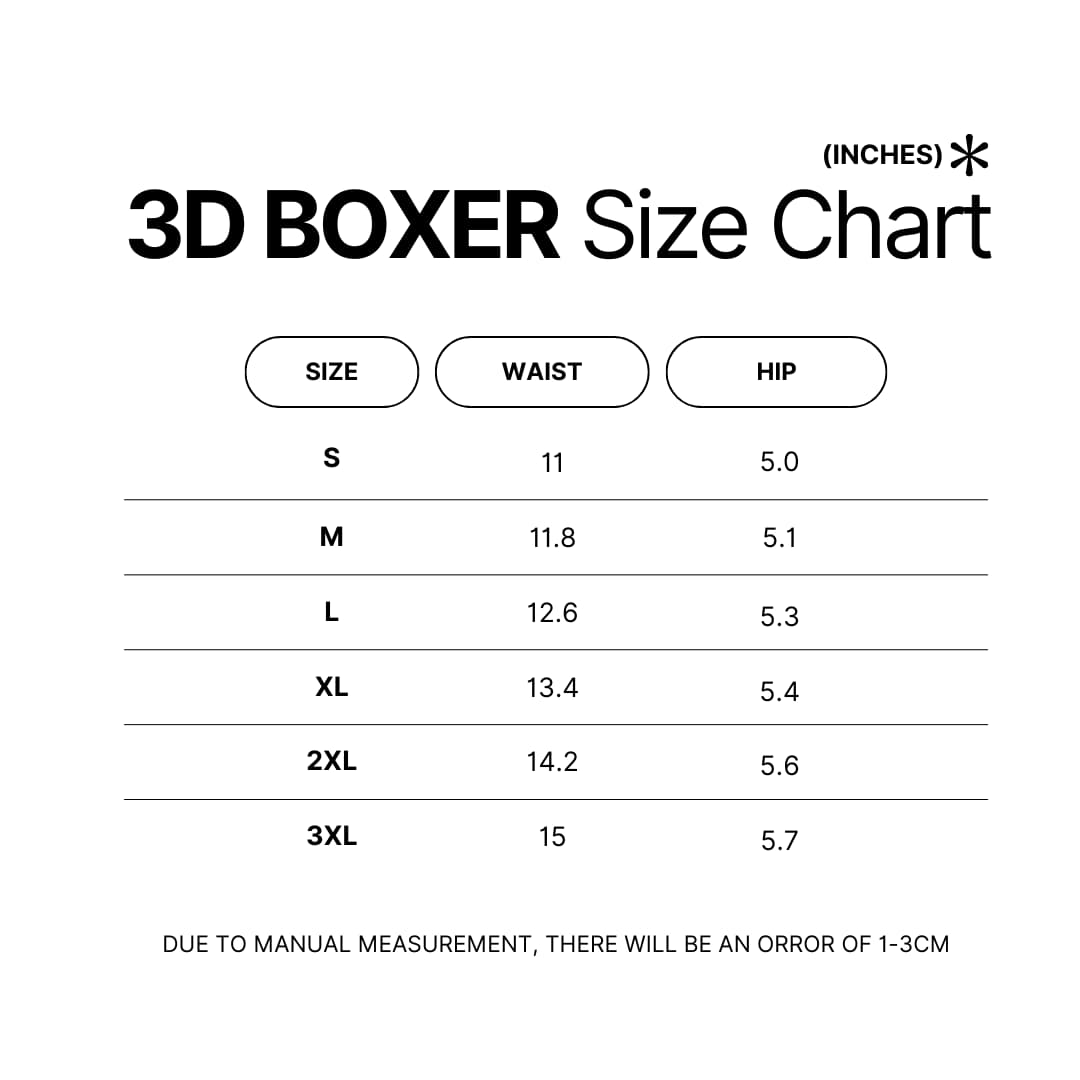 Boxer Size Chart - 311 Band Store