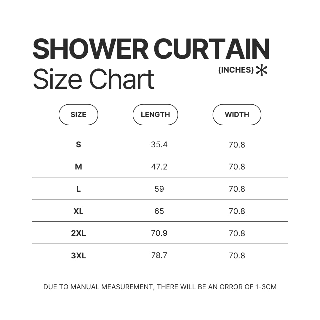 Shower Curtain Size Chart - 311 Band Store