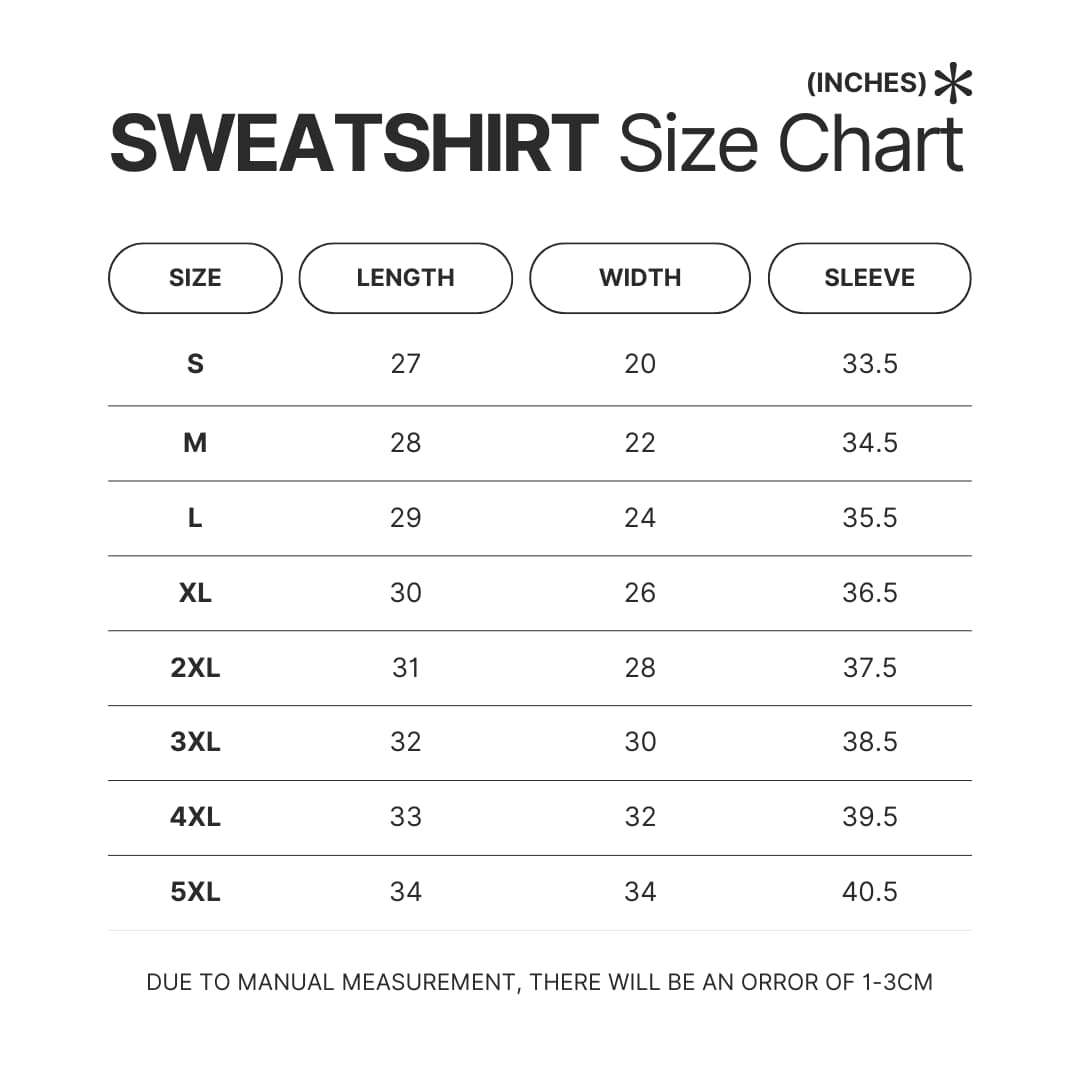 Sweatshirt Size Chart - 311 Band Store