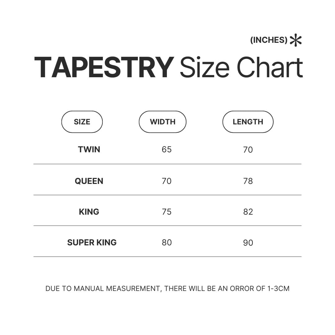 Tapestry Size Chart - 311 Band Store